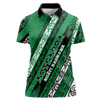 Personalised Aotearoa Ngati Raukawa Women Polo Shirt New Zealand Maori Tribal Fern Pattern