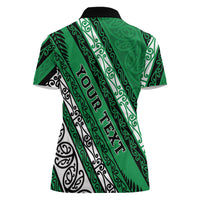 Personalised Aotearoa Ngati Raukawa Women Polo Shirt New Zealand Maori Tribal Fern Pattern