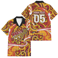 Custom Aotearoa Waikato Tainui Family Matching Off The Shoulder Long Sleeve Dress and Hawaiian Shirt Maori Tribal Pattern Koru Motif DT05 Dad's Shirt - Short Sleeve Yellow - Polynesian Pride