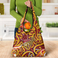 Aotearoa Waikato Tainui Grocery Bag Maori Tribal Pattern Koru Motif