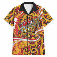 Custom Aotearoa Waikato Tainui Hawaiian Shirt Maori Tribal Pattern Koru Motif DT05 Yellow - Polynesian Pride