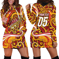 Custom Aotearoa Waikato Tainui Hoodie Dress Maori Tribal Pattern Koru Motif