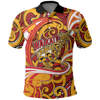 Custom Aotearoa Waikato Tainui Polo Shirt Maori Tribal Pattern Koru Motif DT05 Yellow - Polynesian Pride
