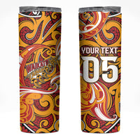 Custom Aotearoa Waikato Tainui Skinny Tumbler Maori Tribal Pattern Koru Motif