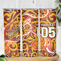 Custom Aotearoa Waikato Tainui Skinny Tumbler Maori Tribal Pattern Koru Motif