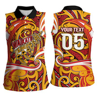 Custom Aotearoa Waikato Tainui Women Sleeveless Polo Shirt Maori Tribal Pattern Koru Motif