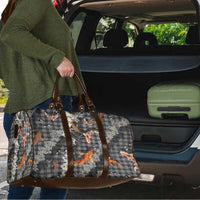 Black Palaka Hawaiian And Japanese Travel Bag Sakura Lei With Koi Fish - Polynesian Pride