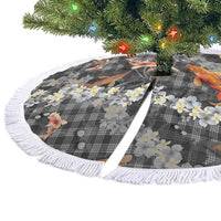 Black Palaka Hawaiian And Japanese Tree Skirt Sakura Lei With Koi Fish - Polynesian Pride