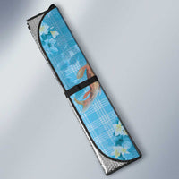 Blue Palaka Hawaiian And Japanese Auto Sun Shade Sakura Lei With Koi Fish - Polynesian Pride