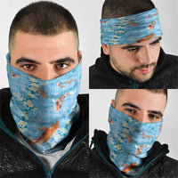 Blue Palaka Hawaiian And Japanese Neck Gaiter Sakura Lei With Koi Fish DT05 - Polynesian Pride