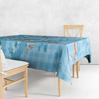 Blue Palaka Hawaiian And Japanese Tablecloth Sakura Lei With Koi Fish - Polynesian Pride