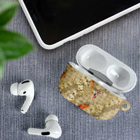 Beige Palaka Hawaiian And Japanese AirPods Case Sakura Lei With Koi Fish - Polynesian Pride