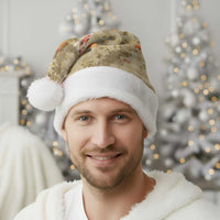 Beige Palaka Hawaiian And Japanese Christmas Santa Hat Sakura Lei With Koi Fish - Polynesian Pride