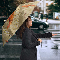Beige Palaka Hawaiian And Japanese Umbrella Sakura Lei With Koi Fish DT05 - Polynesian Pride