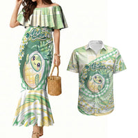 Hawaii Pineapple Couples Matching Mermaid Dress and Hawaiian Shirt Cute Cosplay Turtle Plumeria Spiral