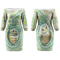 Hawaii Pineapple Family Matching Off The Shoulder Long Sleeve Dress and Hawaiian Shirt Cute Cosplay Turtle Plumeria Spiral