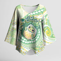 Hawaii Pineapple Kimono Sleeve Blouse Cute Cosplay Turtle Plumeria Spiral