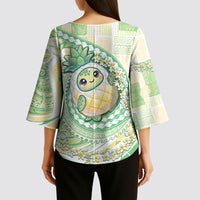 Hawaii Pineapple Kimono Sleeve Blouse Cute Cosplay Turtle Plumeria Spiral