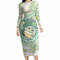 Hawaii Pineapple Long Sleeve Bodycon Dress Cute Cosplay Turtle Plumeria Spiral