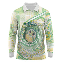 Hawaii Pineapple Long Sleeve Polo Shirt Cute Cosplay Turtle Plumeria Spiral