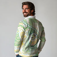 Hawaii Pineapple Long Sleeve Polo Shirt Cute Cosplay Turtle Plumeria Spiral