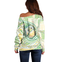 Hawaii Pineapple Off Shoulder Sweater Cute Cosplay Turtle Plumeria Spiral