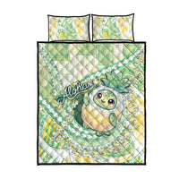 Hawaii Pineapple Quilt Bed Set Cute Cosplay Turtle Plumeria Spiral