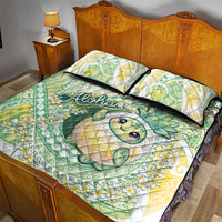 Hawaii Pineapple Quilt Bed Set Cute Cosplay Turtle Plumeria Spiral