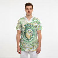 Hawaii Pineapple Scrub Top Cute Cosplay Turtle Plumeria Spiral