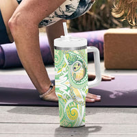 Hawaii Pineapple Tumbler With Handle Cute Cosplay Turtle Plumeria Spiral