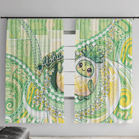 Hawaii Pineapple Window Curtain Cute Cosplay Turtle Plumeria Spiral