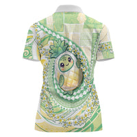 Hawaii Pineapple Women Polo Shirt Cute Cosplay Turtle Plumeria Spiral
