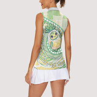 Hawaii Pineapple Women Sleeveless Polo Shirt Cute Cosplay Turtle Plumeria Spiral