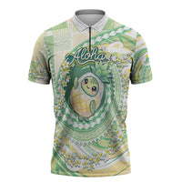 Hawaii Pineapple Zipper Polo Shirt Cute Cosplay Turtle Plumeria Spiral