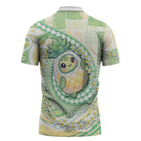 Hawaii Pineapple Zipper Polo Shirt Cute Cosplay Turtle Plumeria Spiral