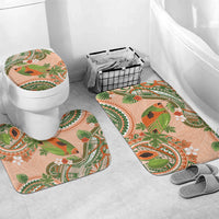 Hawaii Papaya Bathroom Set Cute Cosplay Humuhumu Fish Plumeria Waves