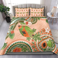 Hawaii Papaya Bedding Set Cute Cosplay Humuhumu Fish Plumeria Waves