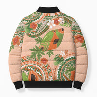 Hawaii Papaya Bomber Puffer Jacket Cute Cosplay Humuhumu Fish Plumeria Waves