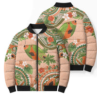 Hawaii Papaya Bomber Puffer Jacket Cute Cosplay Humuhumu Fish Plumeria Waves