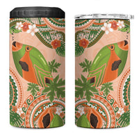 Hawaii Papaya 4 in 1 Can Cooler Tumbler Cute Cosplay Humuhumu Fish Plumeria Waves