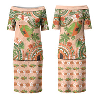 Hawaii Papaya Family Matching Puletasi and Hawaiian Shirt Cute Cosplay Humuhumu Fish Plumeria Waves