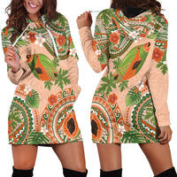 Hawaii Papaya Hoodie Dress Cute Cosplay Humuhumu Fish Plumeria Waves