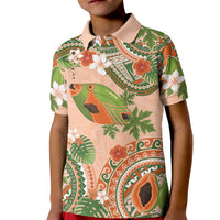 Hawaii Papaya Kid Polo Shirt Cute Cosplay Humuhumu Fish Plumeria Waves