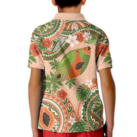 Hawaii Papaya Kid Polo Shirt Cute Cosplay Humuhumu Fish Plumeria Waves