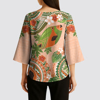 Hawaii Papaya Kimono Sleeve Blouse Cute Cosplay Humuhumu Fish Plumeria Waves