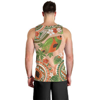 Hawaii Papaya Men Tank Top Cute Cosplay Humuhumu Fish Plumeria Waves