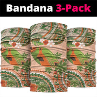 Hawaii Papaya Neck Gaiter Cute Cosplay Humuhumu Fish Plumeria Waves