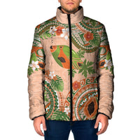 Hawaii Papaya Padded Jacket Cute Cosplay Humuhumu Fish Plumeria Waves