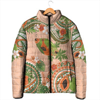 Hawaii Papaya Padded Jacket Cute Cosplay Humuhumu Fish Plumeria Waves