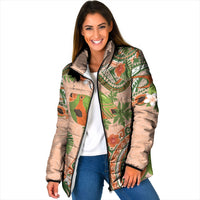 Hawaii Papaya Padded Jacket Cute Cosplay Humuhumu Fish Plumeria Waves